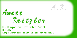 anett kritzler business card